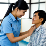 **

"A Thai social worker in a modest, professional dress, assisting a person with a disability in a bright, accessible community center.  Focus on empathy and support.  Fully clothed, appropriate attire, safe for work, perfect anatomy, natural proportions, professional photography, high quality, family-friendly."

**